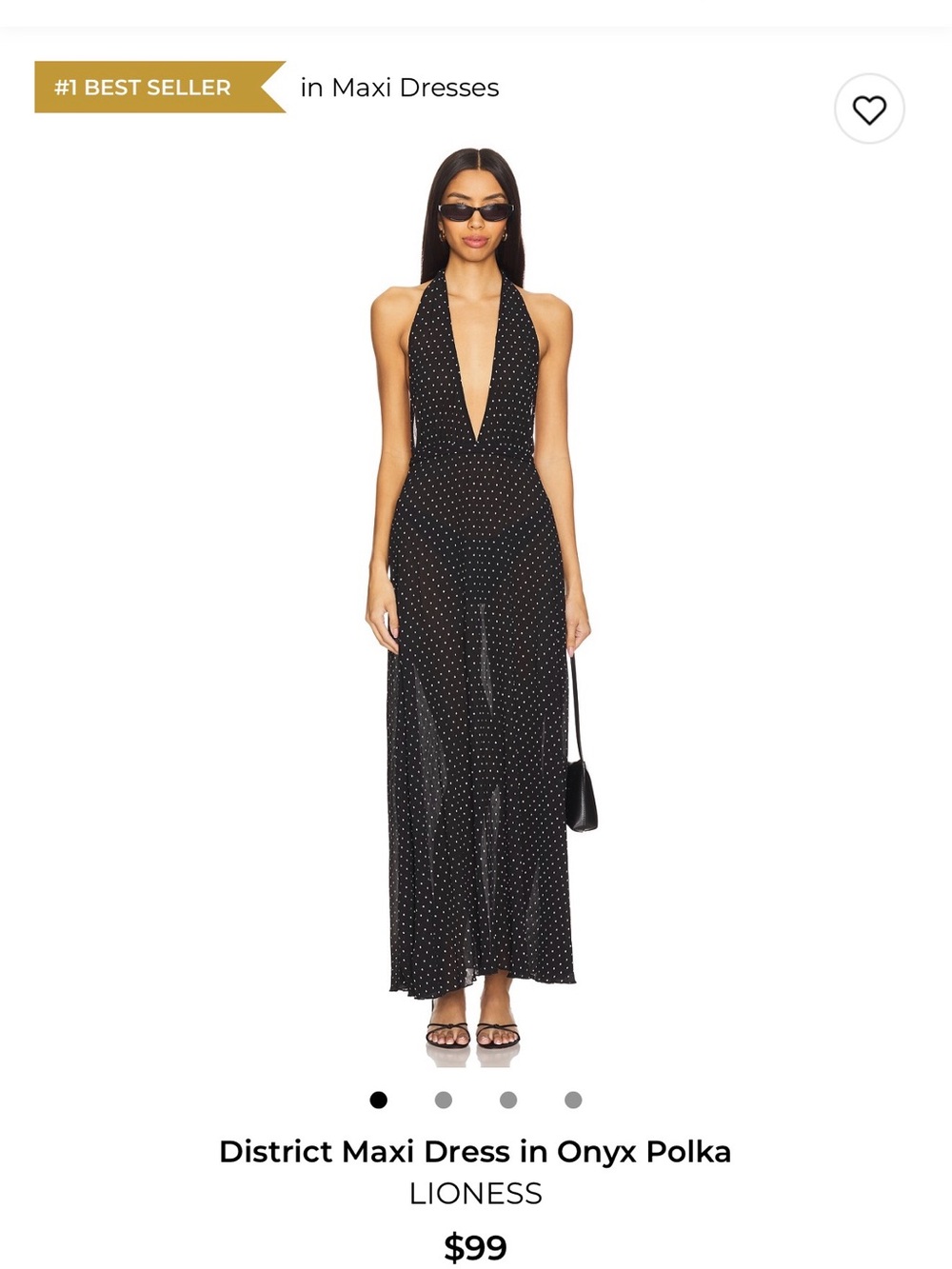 Lioness Onyx Polka Halter Maxi Dress